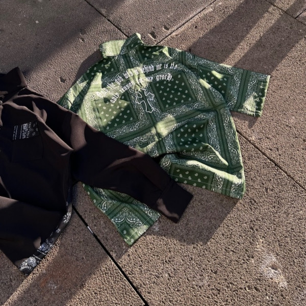 پیراهن آستین کوتاه باندانا کاستوم⭐️ - نمای دوم