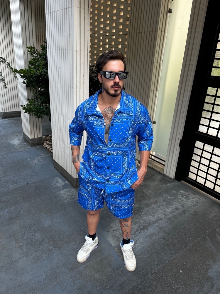 پیراهن آستین کوتاه باندانا - نمای کناری